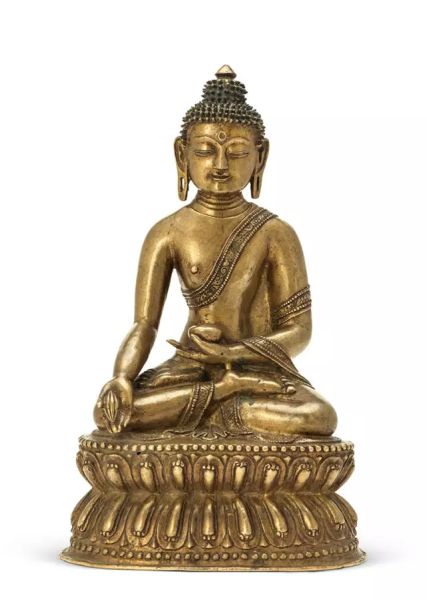 lot3160 药师佛 西藏 十五世纪 合金铜 高21厘米 RMB： 200，000-220，000