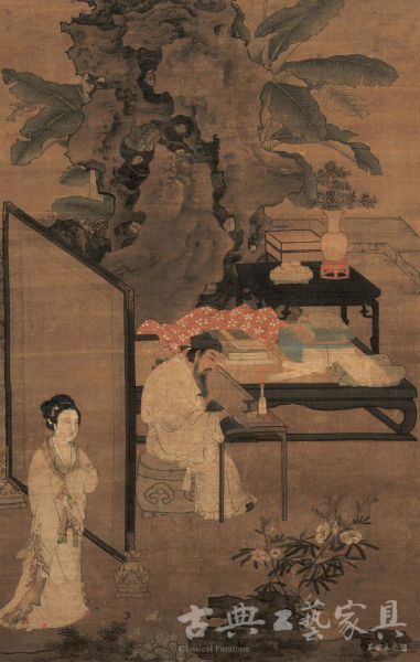 明  杜堇《听琴图》中琴师的闲情