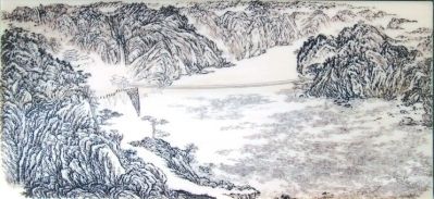 牙刻《虹飞天堑》（在2010年上海世博会展出；第13届中国工艺美术大师作品暨国际工艺艺术精品博览会荣获银奖）